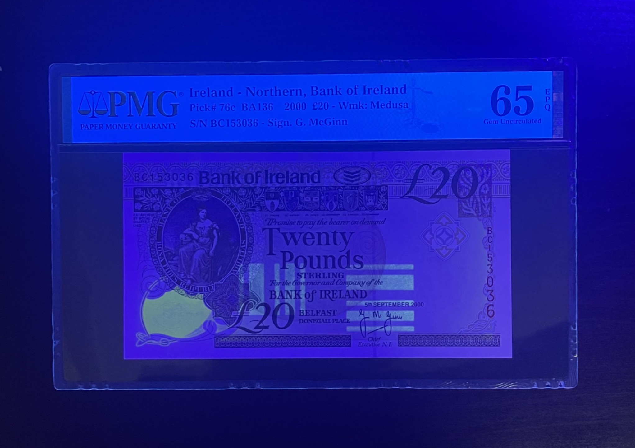 【丑猫0911】今晚7点整，自动快拍 2000年北爱尔兰20镑(无47城堡)