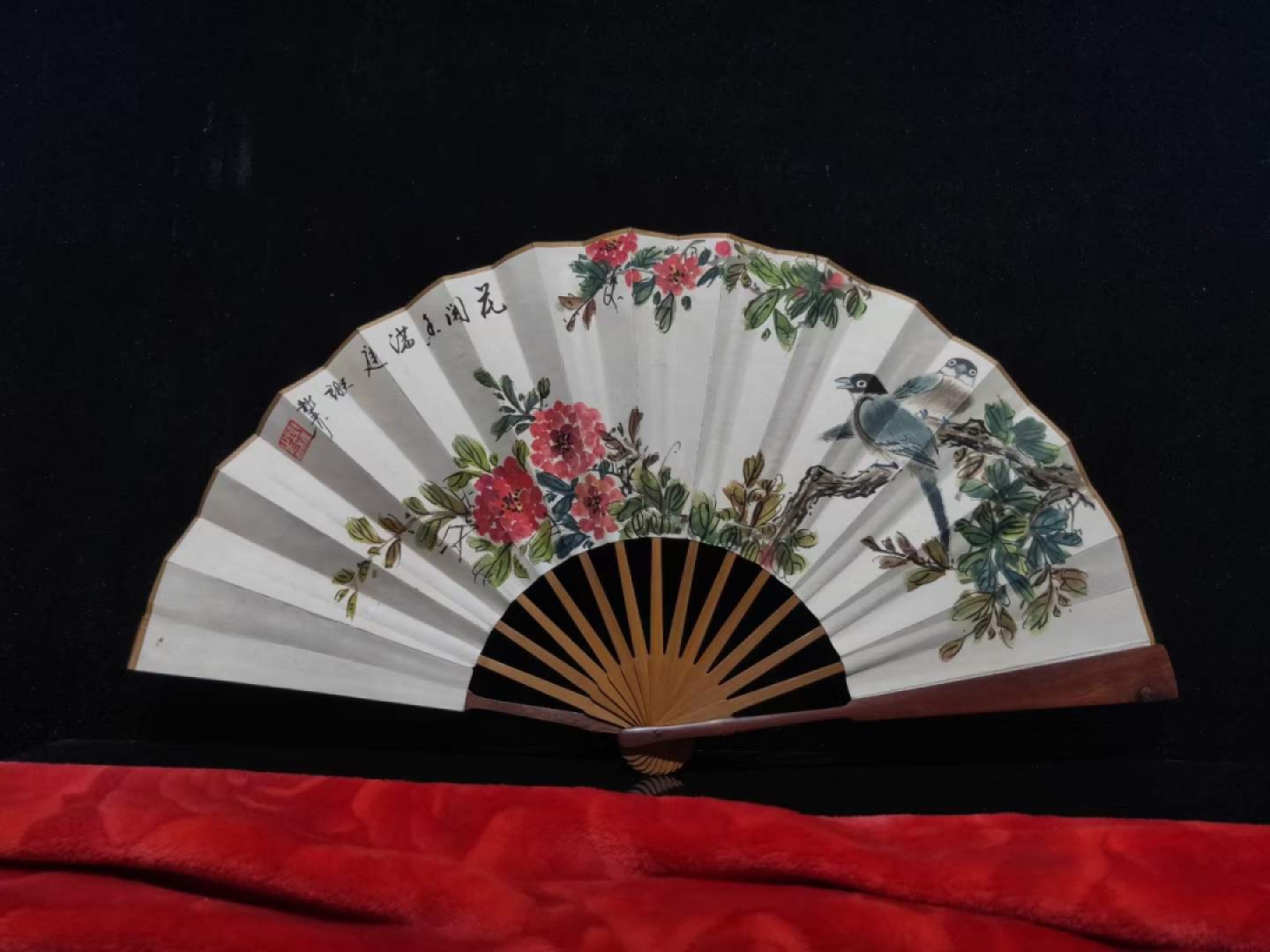 名人花鸟扇子8把，双面工，画工精湛，实物拍摄！喜欢的自选（单个售价）