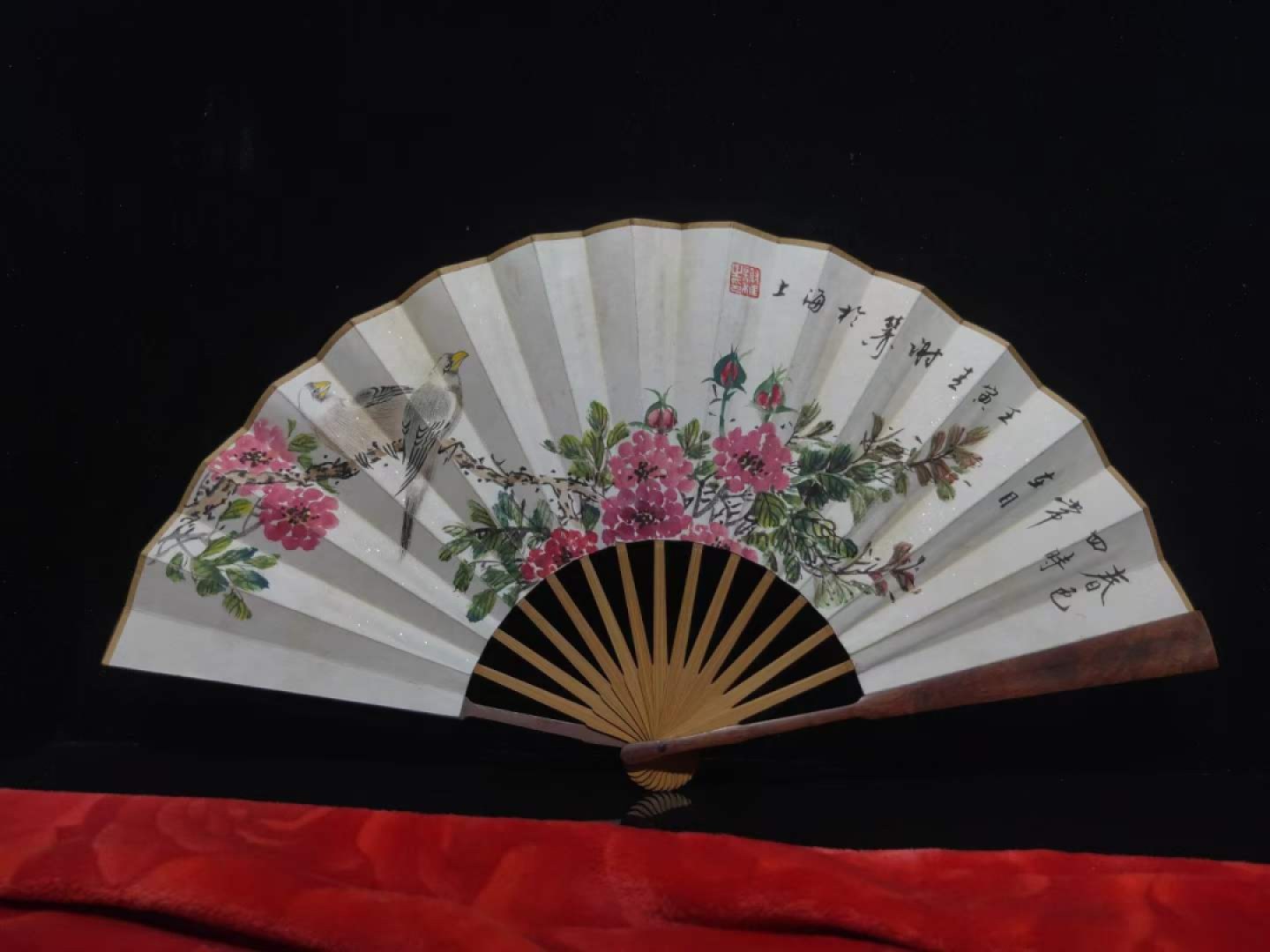 名人花鸟扇子8把，双面工，画工精湛，实物拍摄！喜欢的自选（单个售价）
