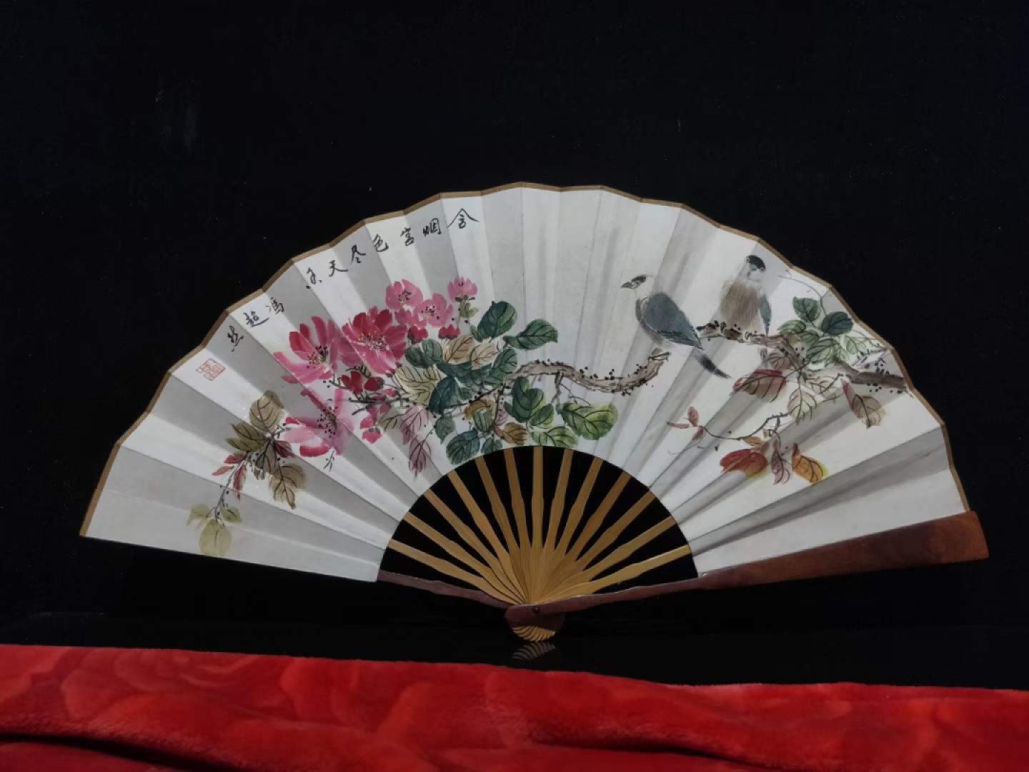 名人花鸟扇子8把，双面工，画工精湛，实物拍摄！喜欢的自选（单个售价）