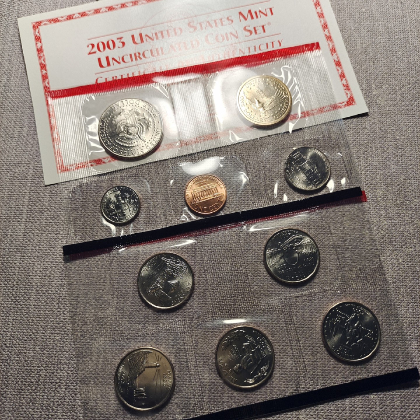 【丑猫0911】今晚7点整，自动快拍 03美国全套硬币(全新官封)-D厂