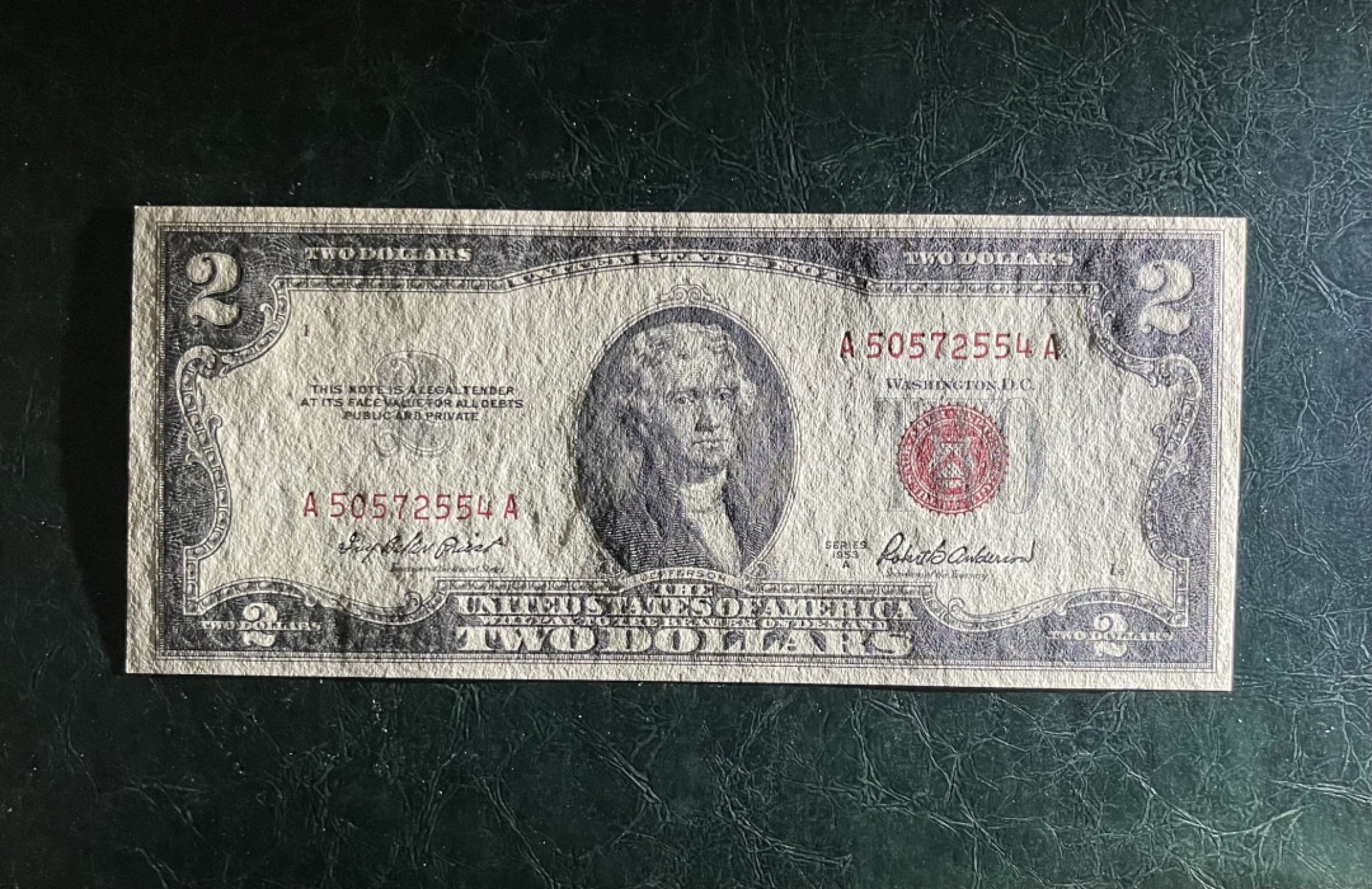 【丑猫0911】今晚7点整，自动快拍 53年2美元AAA(侧光图unc)非63年