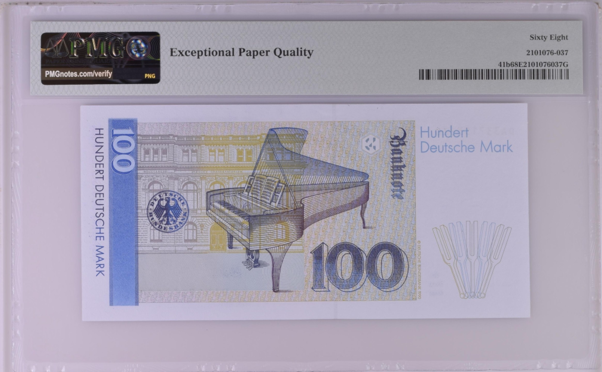 收藏联盟Quantum Auction 第189期中秋拍卖(已更新) 德国联邦1991你100马克 PMG68 钢琴家克拉拉