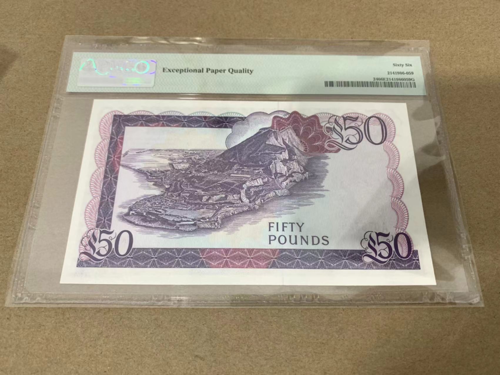 【Blue Auction】✨世界纸币精拍第221期 ——中秋前奏 直布罗陀 1986年50镑 高冠女王 PMG66EPQ 