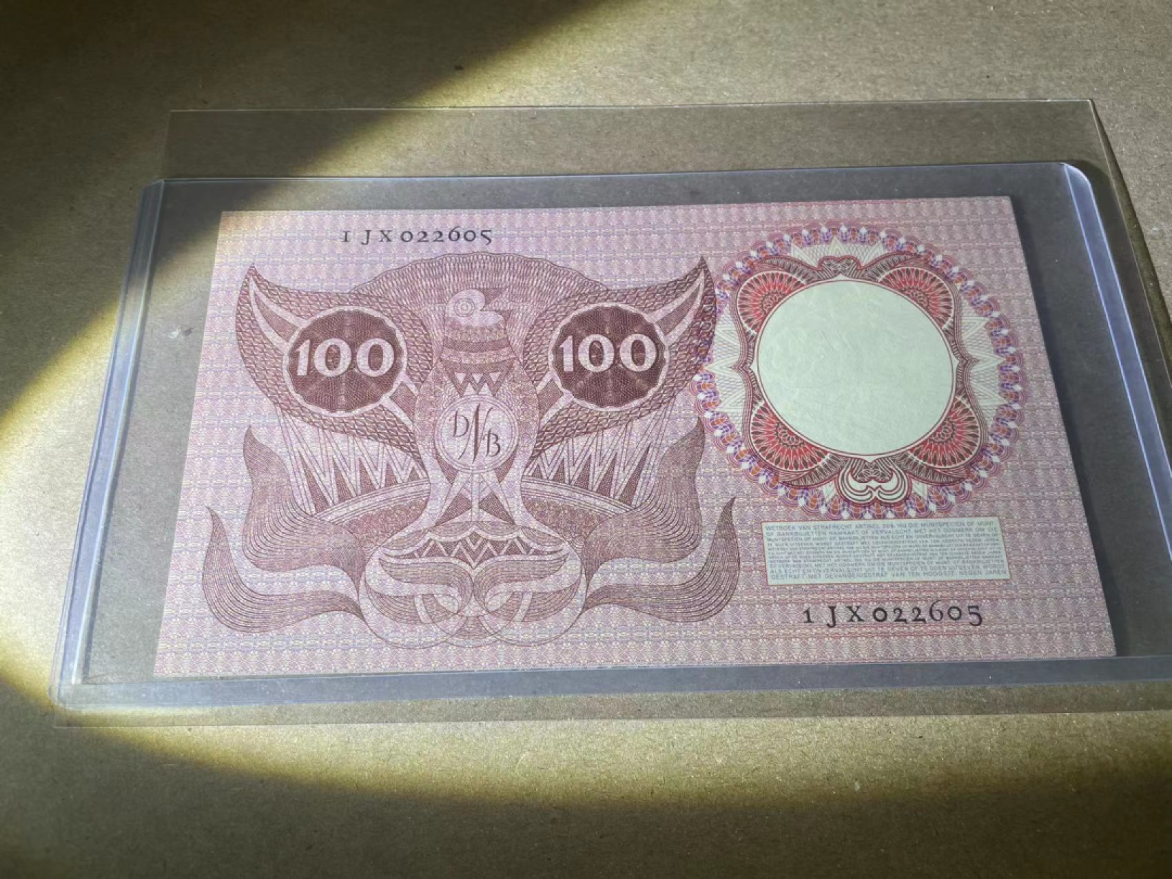 【Blue Auction】✨世界纸币精拍第221期 ——中秋前奏  荷兰 1953年100盾 伊拉斯莫 UNC- 角不太好