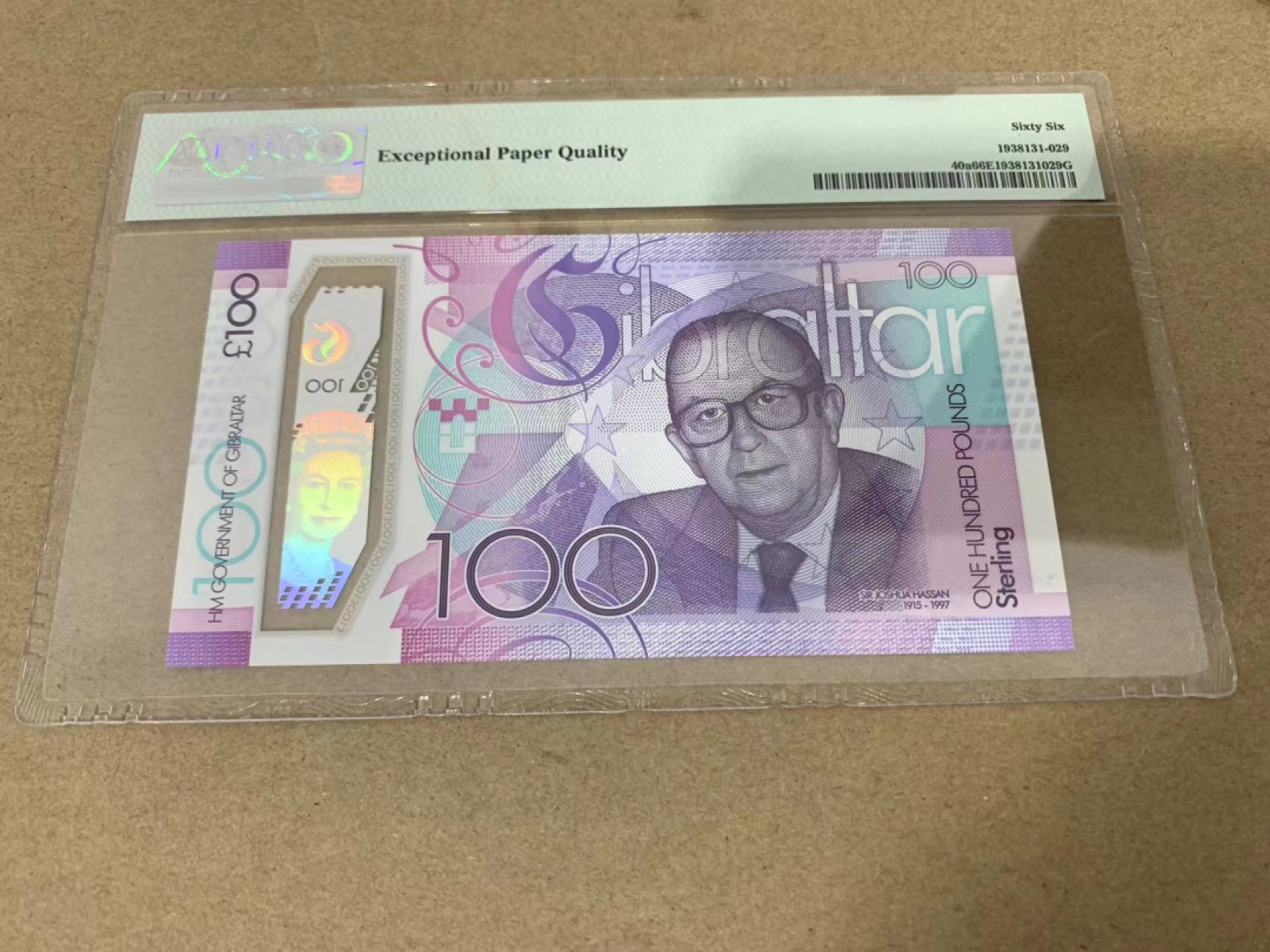 【Blue Auction】✨世界纸币精拍第221期 ——中秋前奏 【无47】直布罗陀 2015年100镑 PMG66EPQ 纪念钞 女王