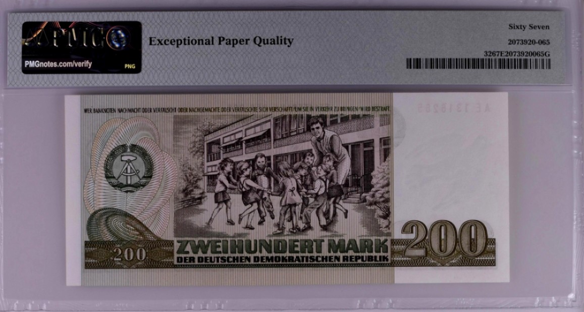 【Blue Auction】✨世界纸币精拍第221期 ——中秋前奏 【无47】德国 1985年200马克 PMG67EPQ 