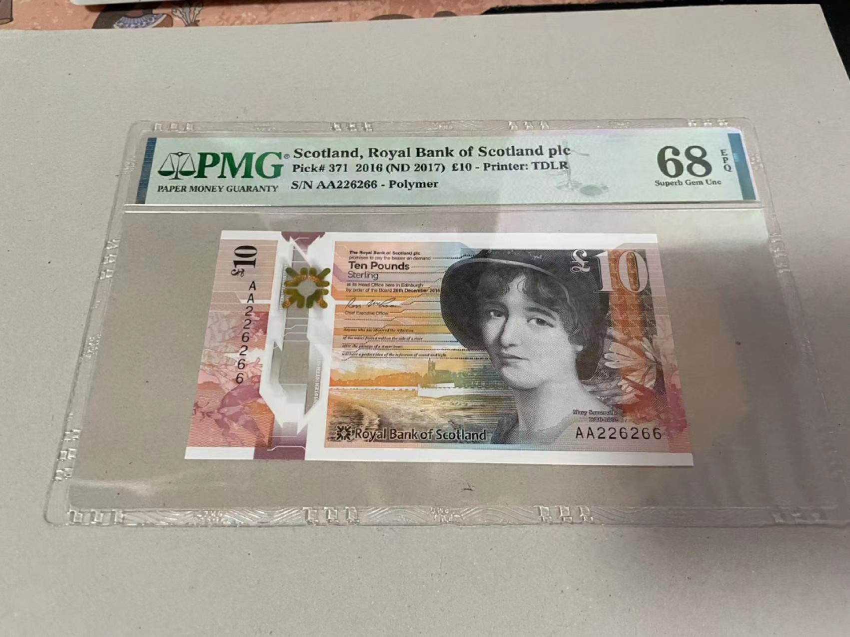 【Blue Auction】✨世界纸币精拍第221期 ——中秋前奏 【一组2张 无47】苏格兰 2016年10镑 AA冠&补号 PMG68EPQ 超高分