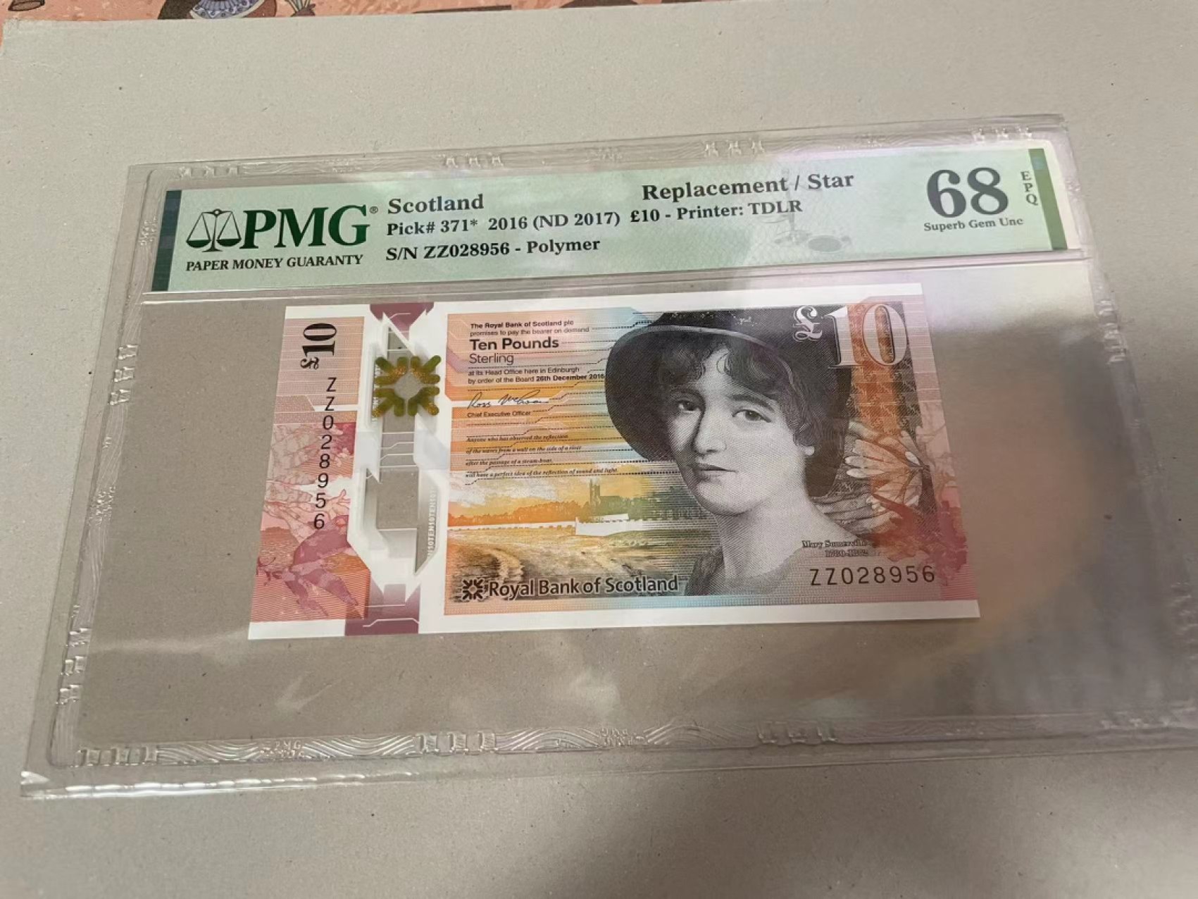 【Blue Auction】✨世界纸币精拍第221期 ——中秋前奏 【一组2张 无47】苏格兰 2016年10镑 AA冠&补号 PMG68EPQ 超高分