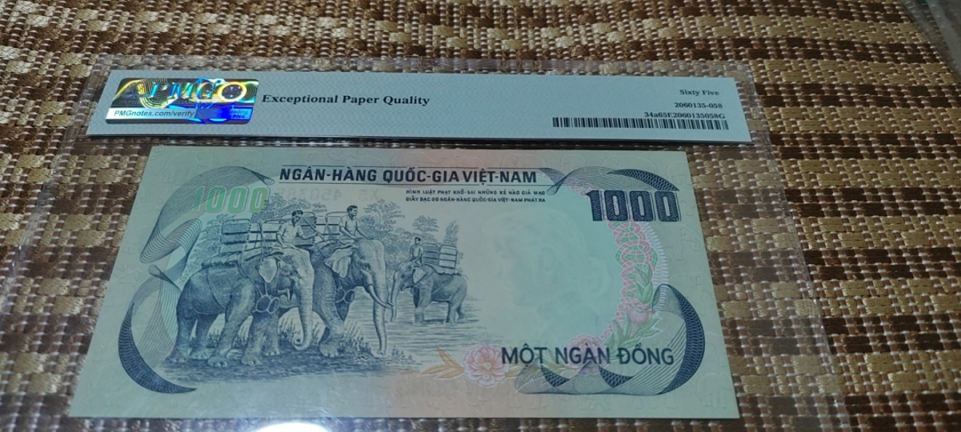 【Blue Auction】✨世界纸币精拍第221期 ——中秋前奏 南越 1972年1000盾 PMG65EPQ 