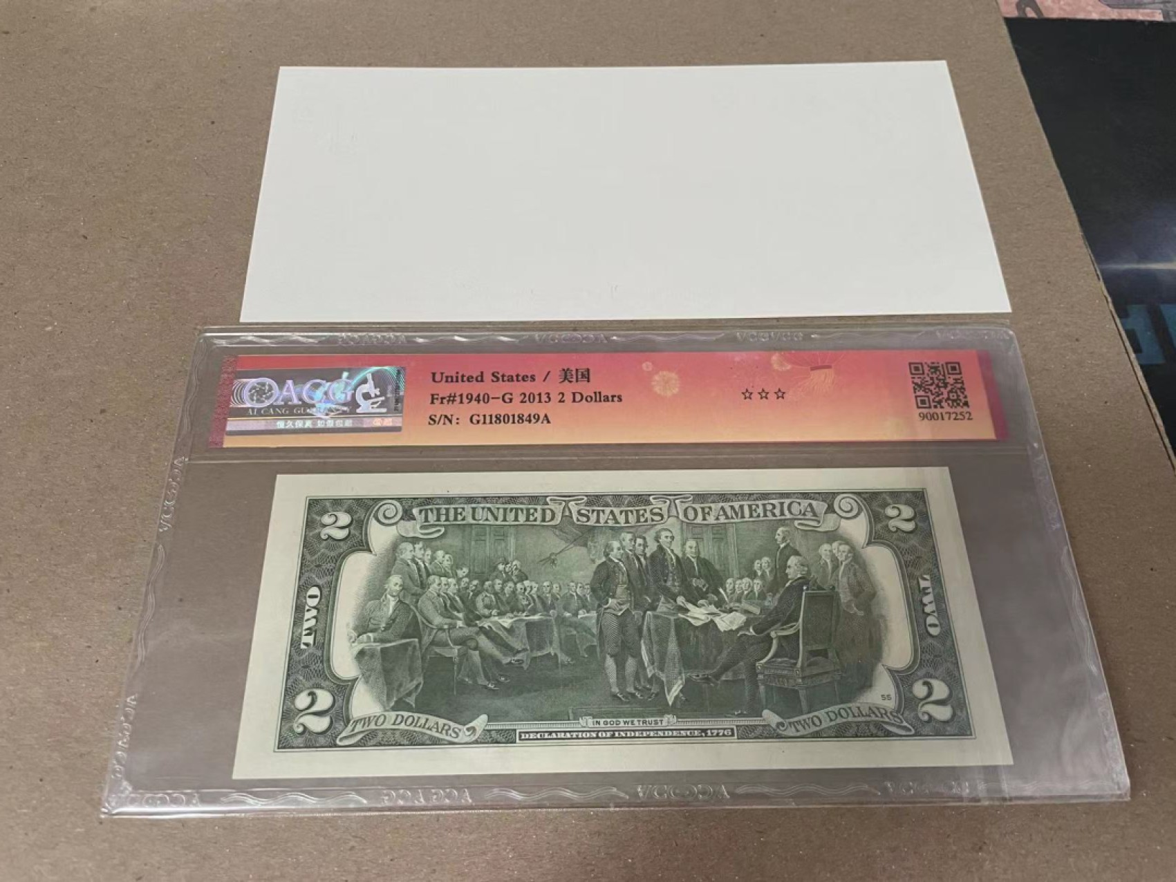 【Blue Auction】✨世界纸币精拍第221期 ——中秋前奏 【一组2张】美国 1896年教育券5美金 复刻版&2013年2美金 爱藏68EPQ