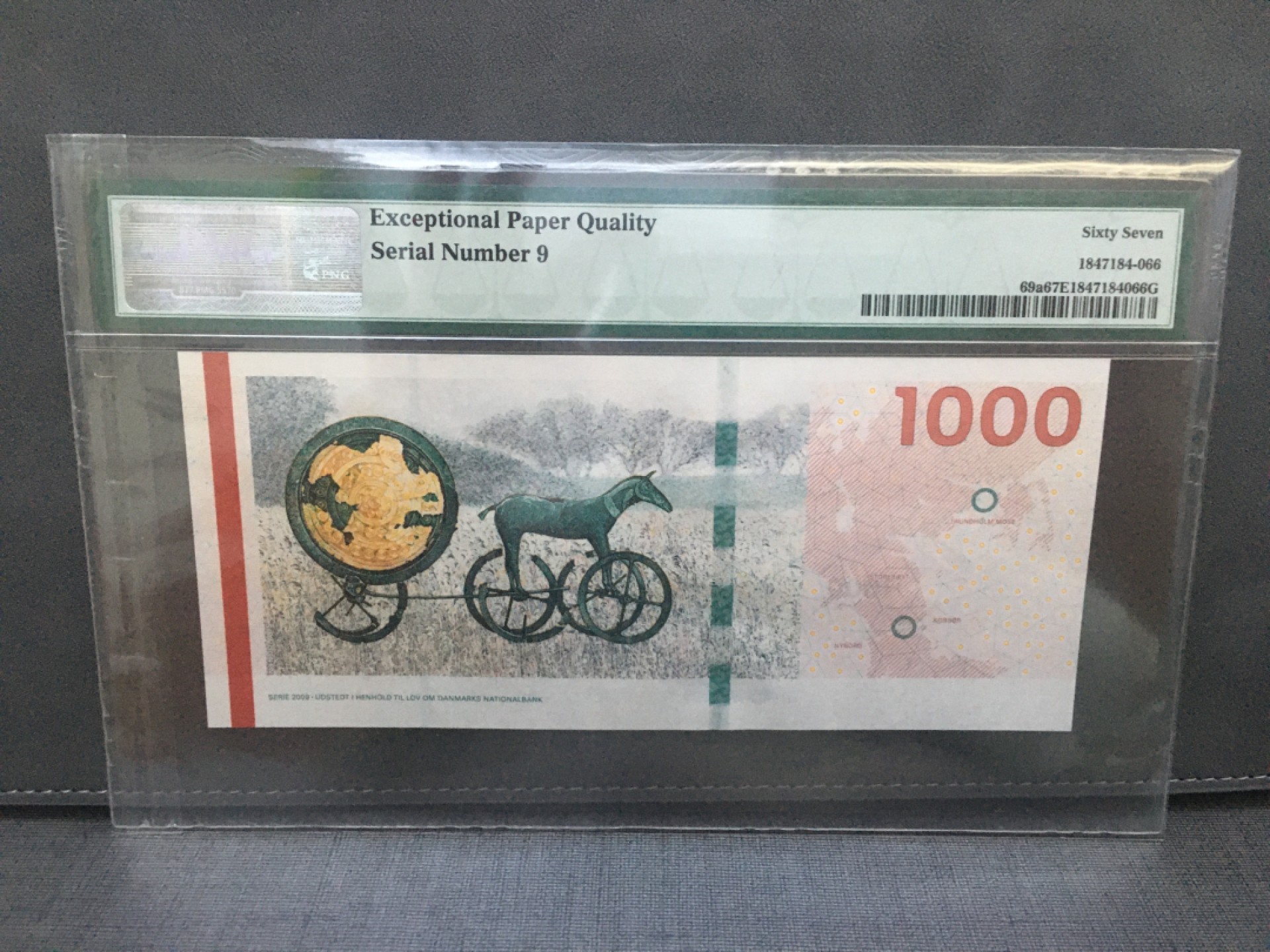 【Blue Auction】✨世界纸币精拍第221期 ——中秋前奏 【A0 极小号9号】丹麦 2011年1000克朗 PMG67EPQ 最高值高分 