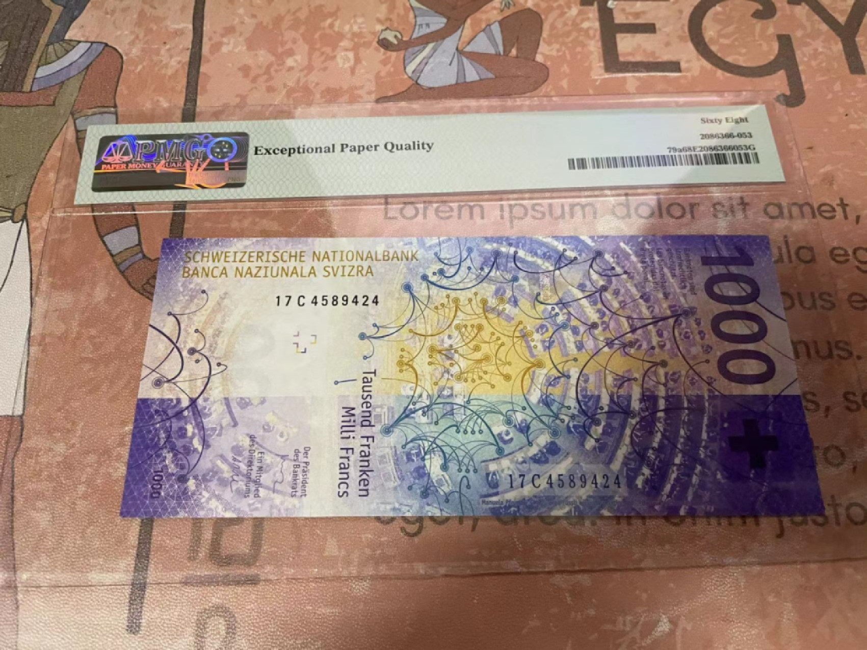 【Blue Auction】✨世界纸币精拍第221期 ——中秋前奏 瑞士 2017年1000法郎 最高值 PMG68EPQ 超高分