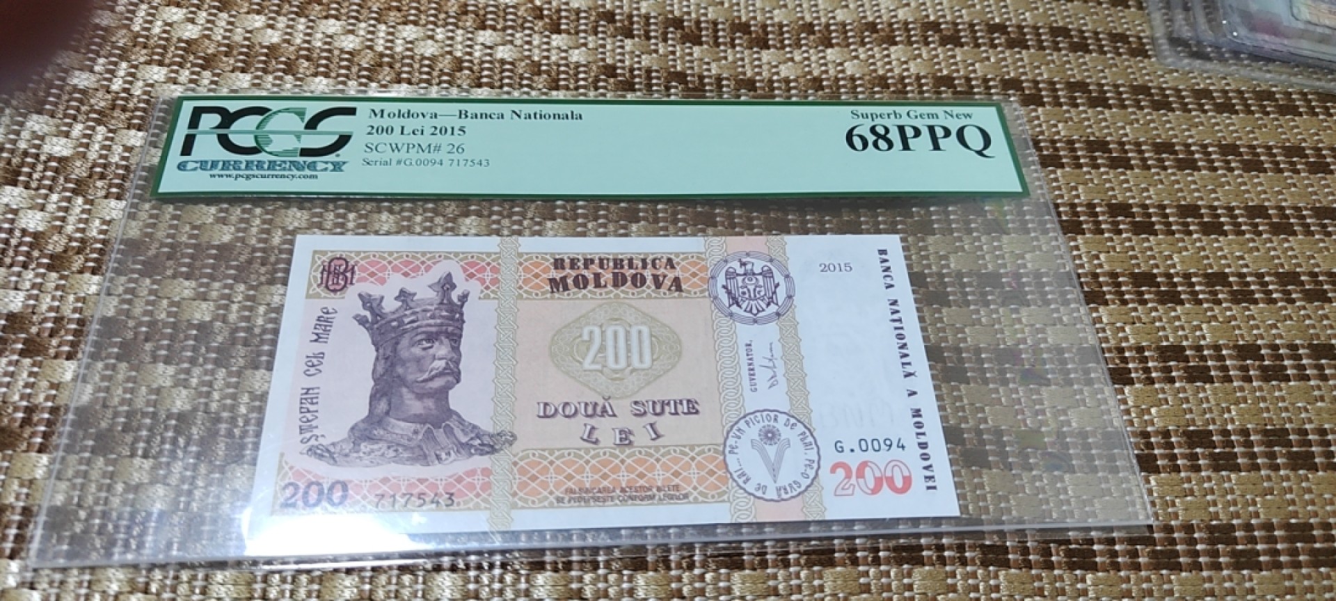【Blue Auction】✨世界纸币精拍第221期 ——中秋前奏 摩尔多瓦 2015年200雷 PCGS68EPQ
