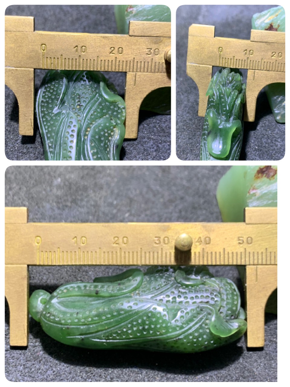 精美天然和田玉碧玉雕刻白菜，寓意：百财，一个，