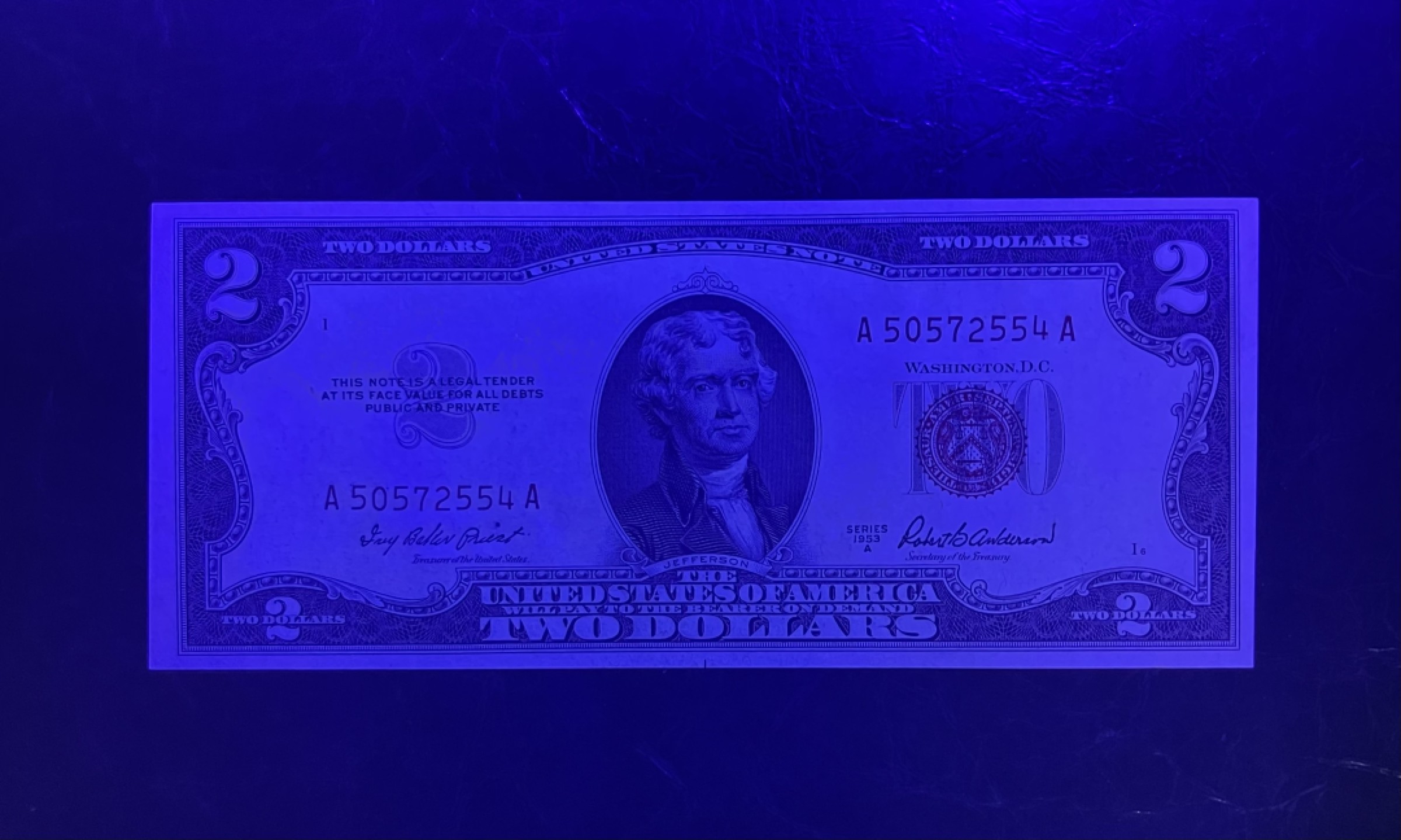 【丑猫0911】今晚7点整，自动快拍 53年2美元AAA(侧光图unc)非63年