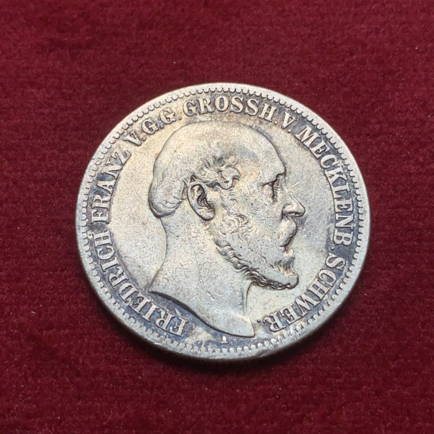 《竞宝斋》第93场-本周日，周一2场连拍（全场不限金额包邮） 1876年德国梅克伦堡2马克银币，小邦少见2马克。