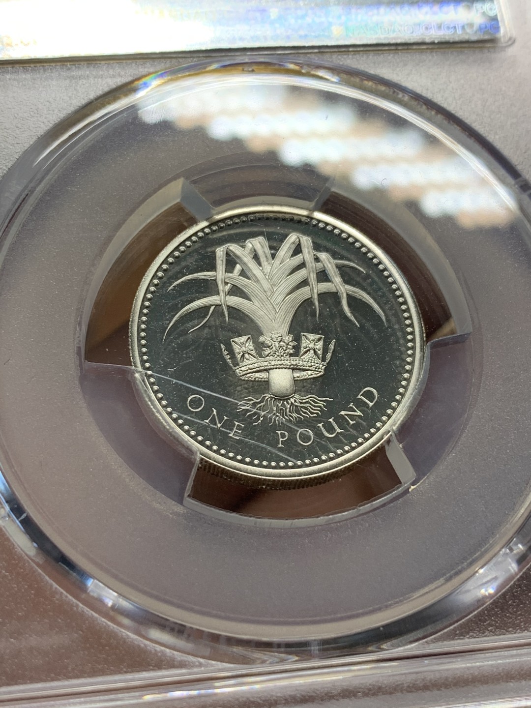 《竞宝斋》第93场-本周日，周一2场连拍（全场不限金额包邮） PCGS PR69DCAM 1985年英国精制1磅银币 完美无瑕 冠军分！