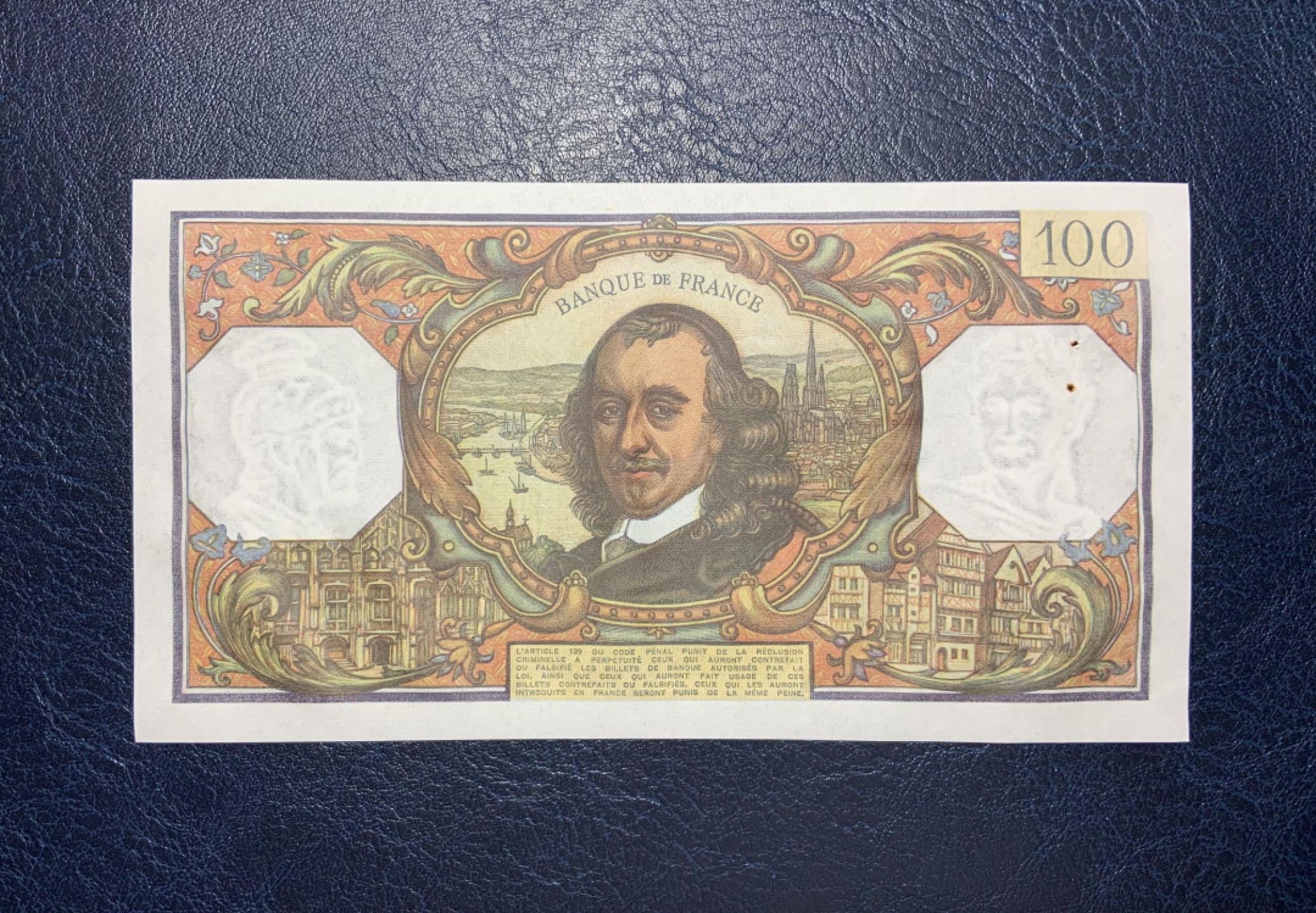 收藏联盟Quantum Auction 第189期中秋拍卖(已更新) 法国1972年100法郎 品相全新UNC- 有针孔 剧作家高乃依