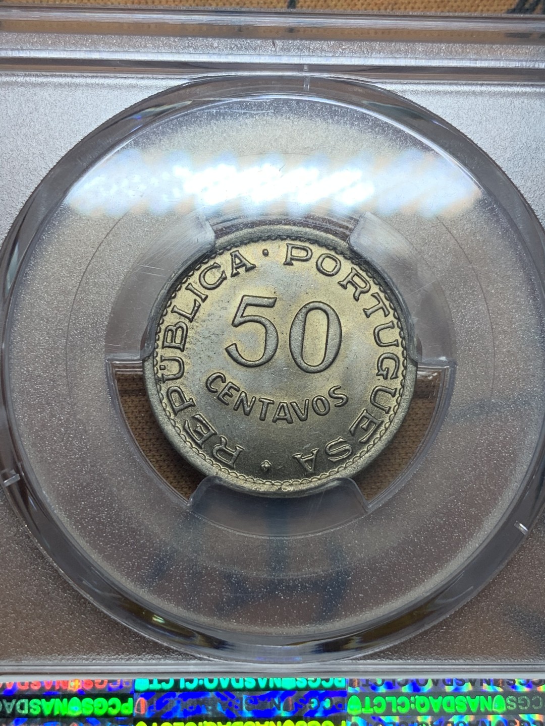 《竞宝斋》第93场-本周日，周一2场连拍（全场不限金额包邮） 高分亚军分 PCGS-MS66 葡属莫桑比克1950年50C镍币