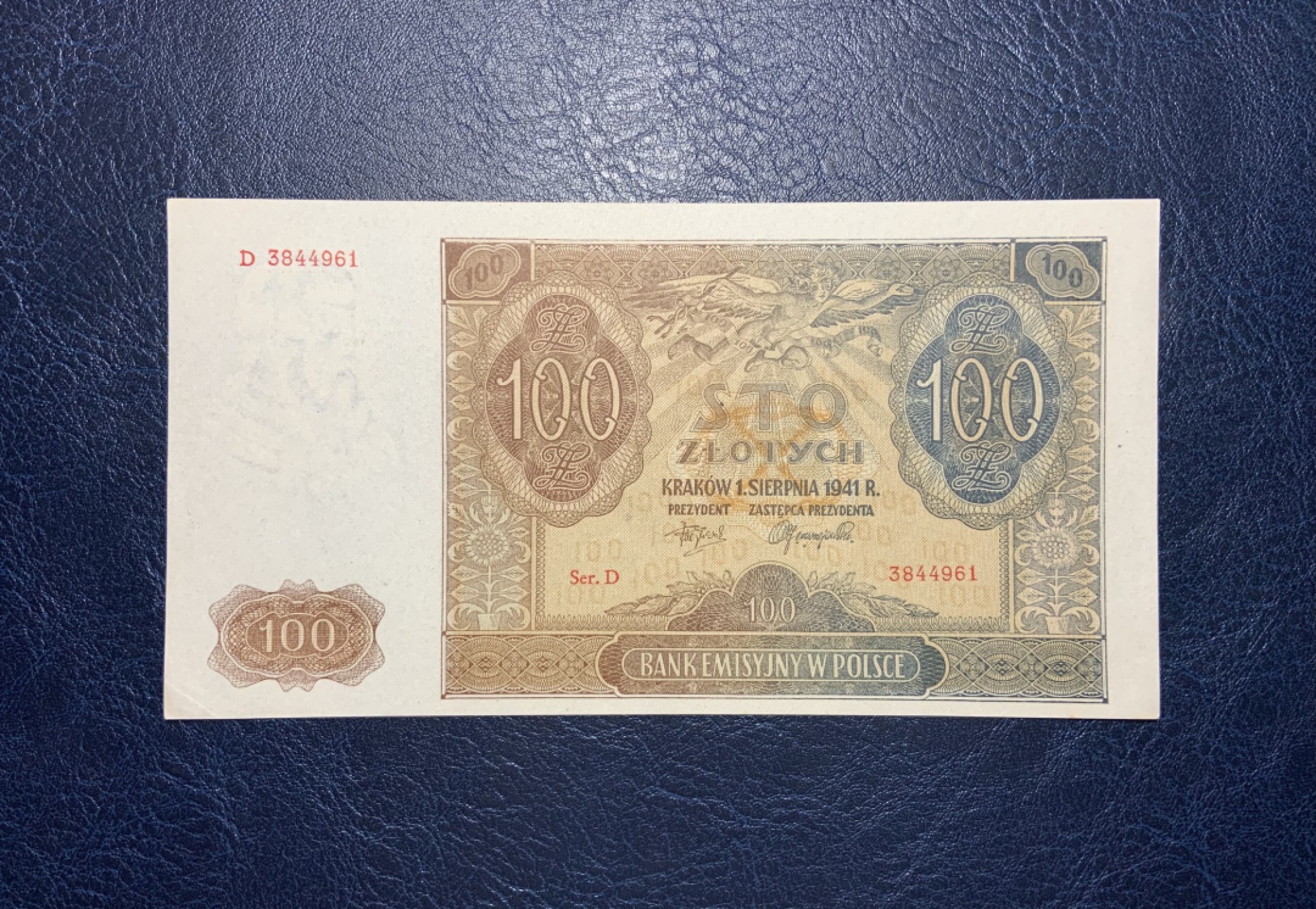 收藏联盟Quantum Auction 第189期中秋拍卖(已更新) 波兰1941年100兹罗提 品相全新UNC- 角折