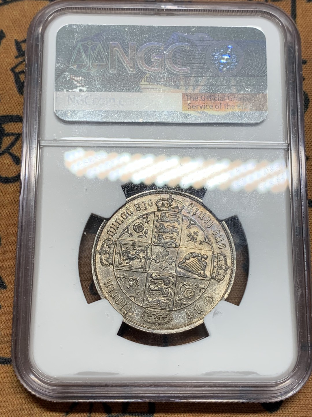 《竞宝斋》第93场-本周日，周一2场连拍（全场不限金额包邮） NGC-UNC细节 1878 英国维多利亚弗洛林 肉眼无疵，背面呈现PL状态，处理好就是高分