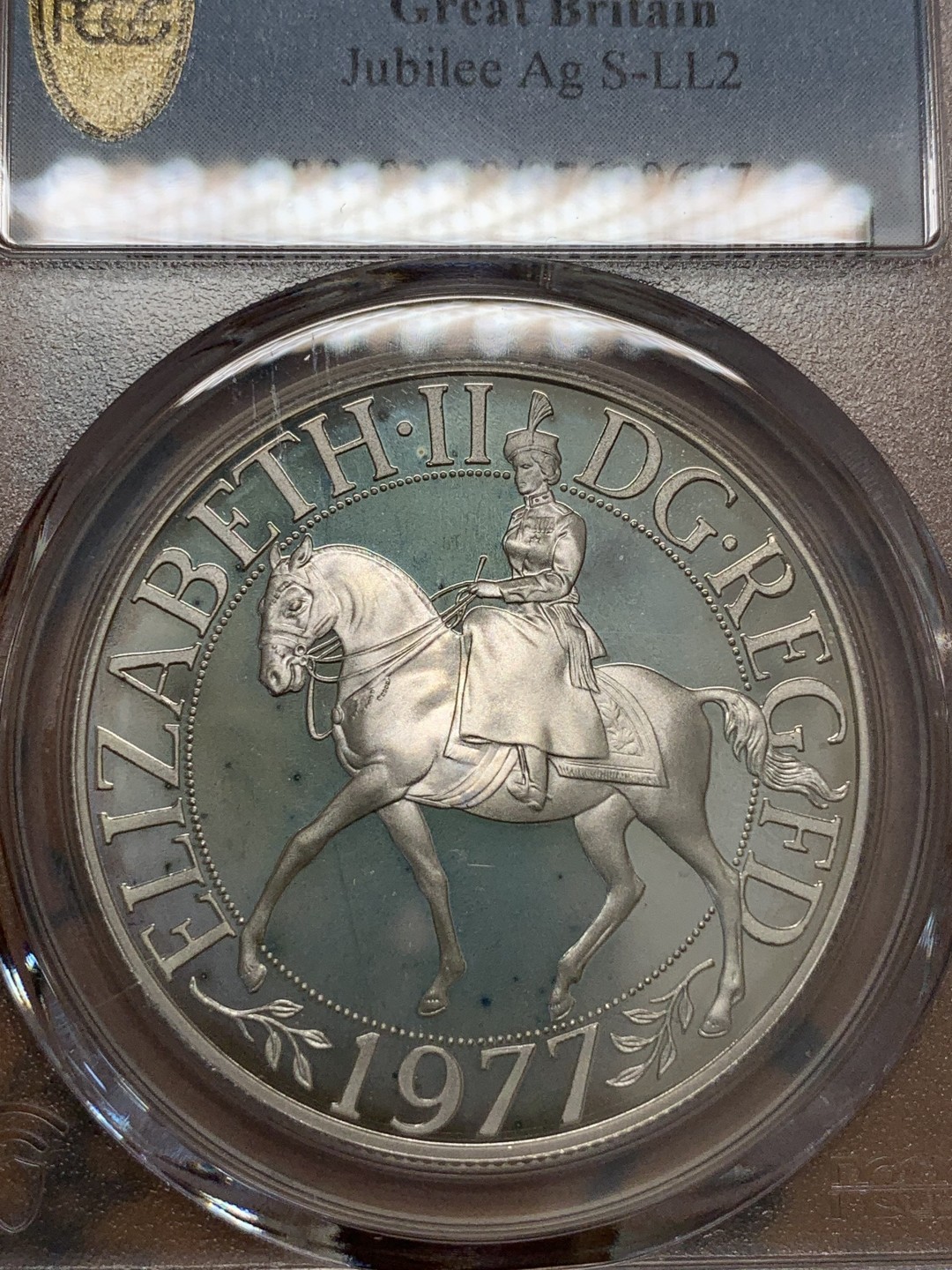 《竞宝斋》第93场-本周日，周一2场连拍（全场不限金额包邮） PCGS PR68DCAM 1977年英国25便士精制纪念银币 女王登基25周年 极品高分十分难得！