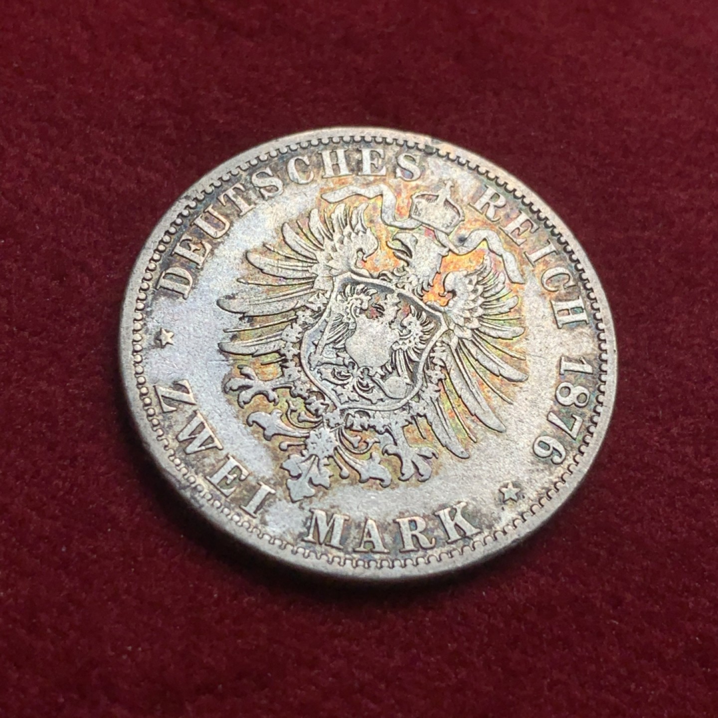 《竞宝斋》第93场-本周日，周一2场连拍（全场不限金额包邮） 1876年德国梅克伦堡2马克银币，小邦少见2马克。