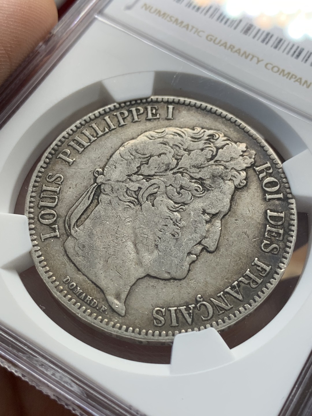 《竞宝斋》第93场-本周日，周一2场连拍（全场不限金额包邮） NGC-XF40 法国1843-W年 菲利普一世 5法郎大银币 原味好品 更高分就四枚了