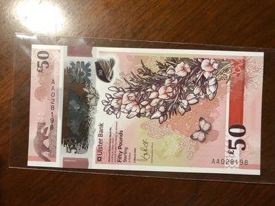 🔥🐯甜小邱世界纸币收藏《第39期》🐯🔥 - 全新UNC 北爱尔兰 阿尔斯特50镑 首发AA 全程也3457 尾8靓号