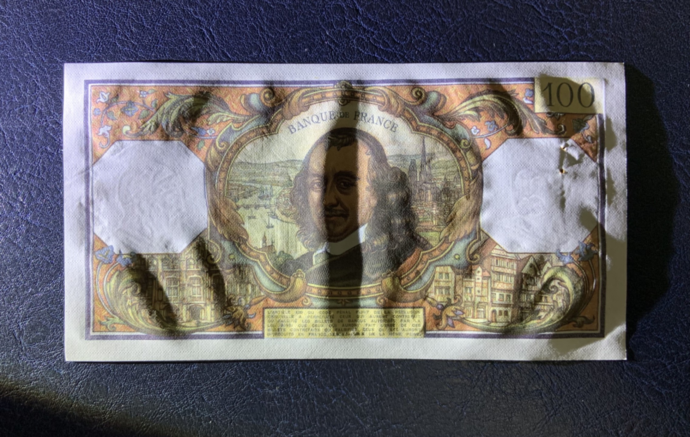 收藏联盟Quantum Auction 第189期中秋拍卖(已更新) 法国1972年100法郎 品相全新UNC- 有针孔 剧作家高乃依