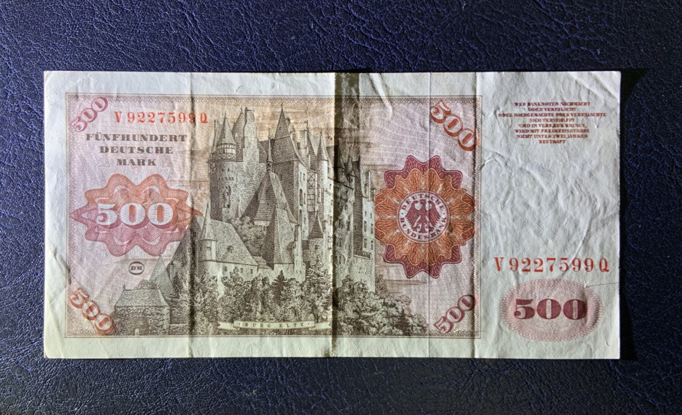 收藏联盟Quantum Auction 第189期中秋拍卖(已更新) 德国联邦1977年500马克 非全新 品相XF-VF