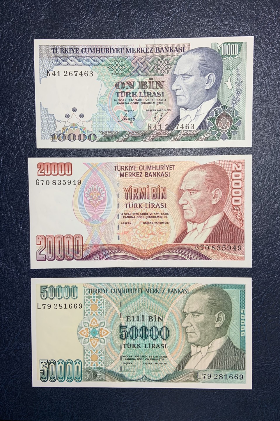 收藏联盟Quantum Auction 第189期中秋拍卖(已更新) 土耳其1970年100—50000里拉一套 品相全新UNC 绝品