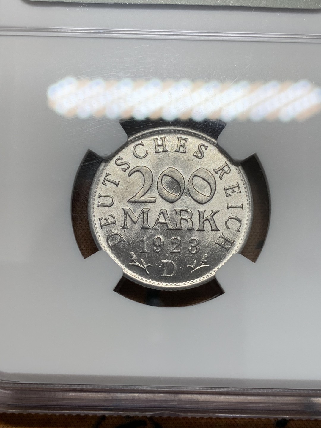 《竞宝斋》第93场-本周日，周一2场连拍（全场不限金额包邮） NGC MS66 1923D德国200马克 