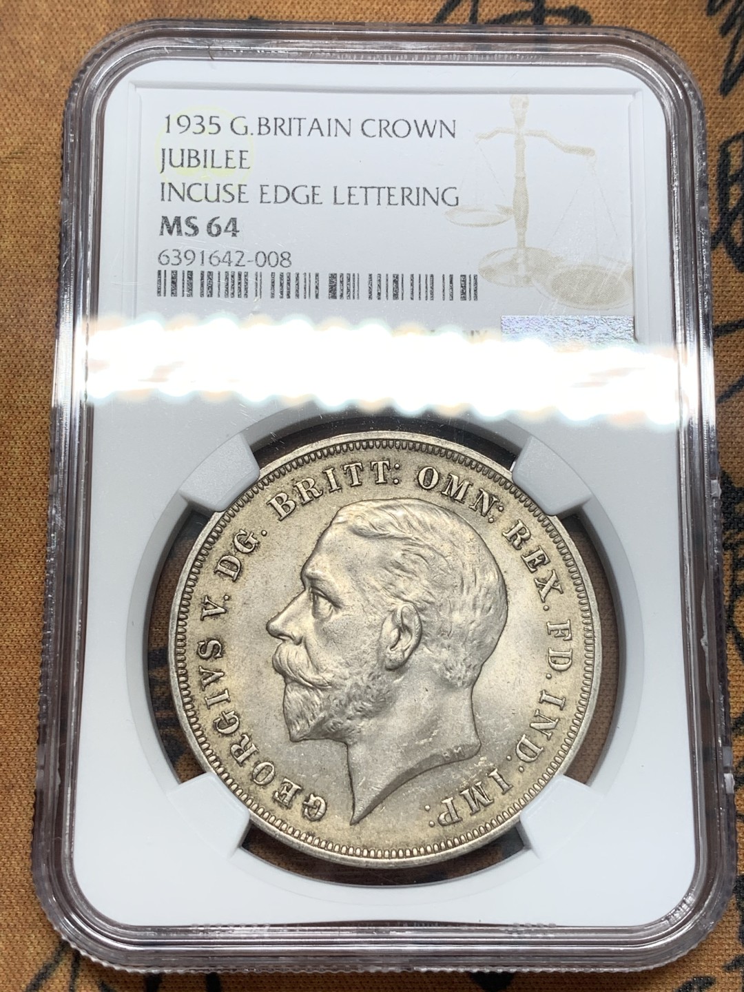 《竞宝斋》第93场-本周日，周一2场连拍（全场不限金额包邮） NGC-MS64 英国1935年乔治五世木马剑1克朗大银币