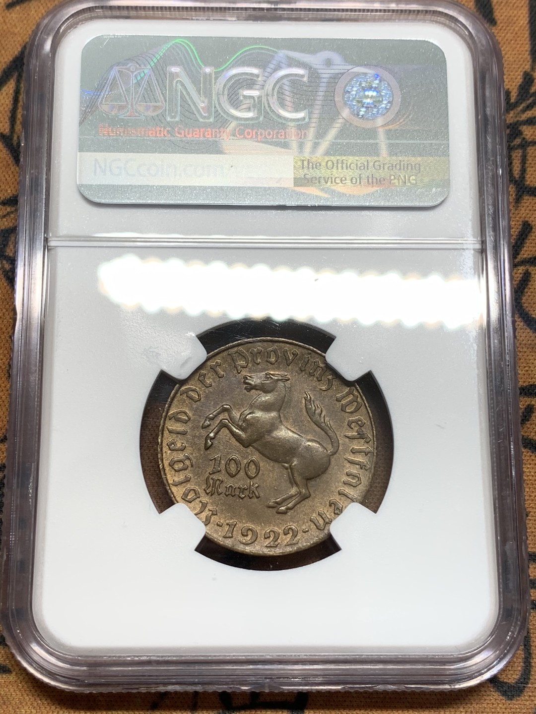 《竞宝斋》第93场-本周日，周一2场连拍（全场不限金额包邮） NGC MS62 1922年德紧100马克 马币系列凑套必备