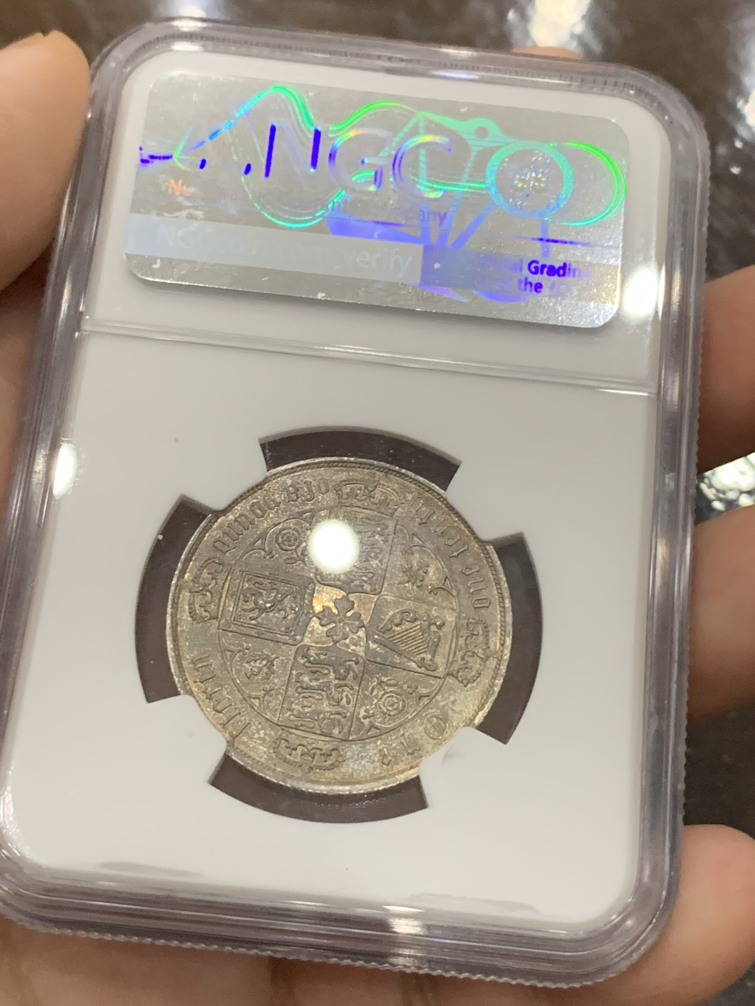 《竞宝斋》第93场-本周日，周一2场连拍（全场不限金额包邮） NGC-UNC细节 1878 英国维多利亚弗洛林 肉眼无疵，背面呈现PL状态，处理好就是高分