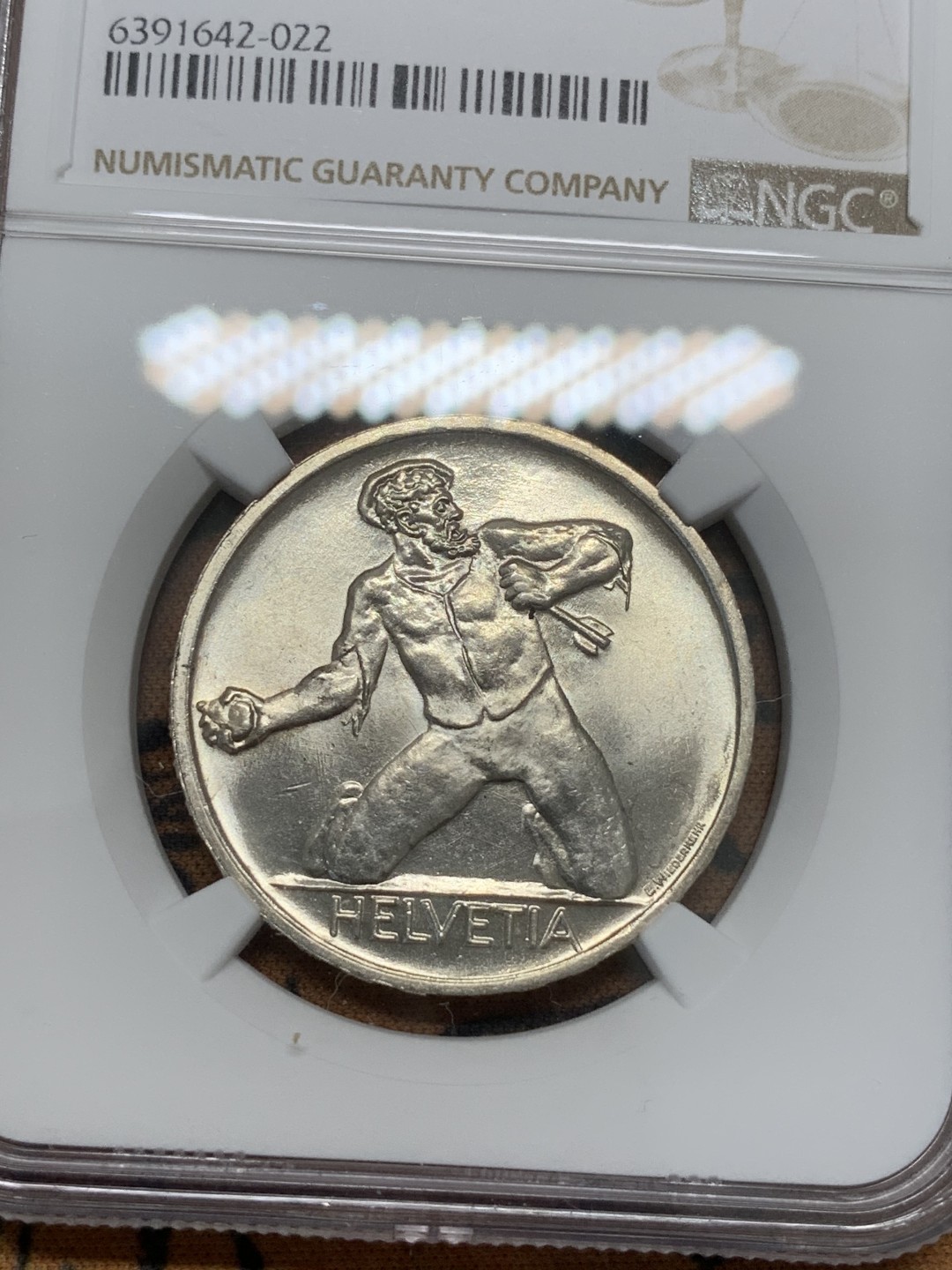 《竞宝斋》第93场-本周日，周一2场连拍（全场不限金额包邮） NGC-MS65 瑞士1944年圣雅各布战役500周年5法郎银币 少见高分