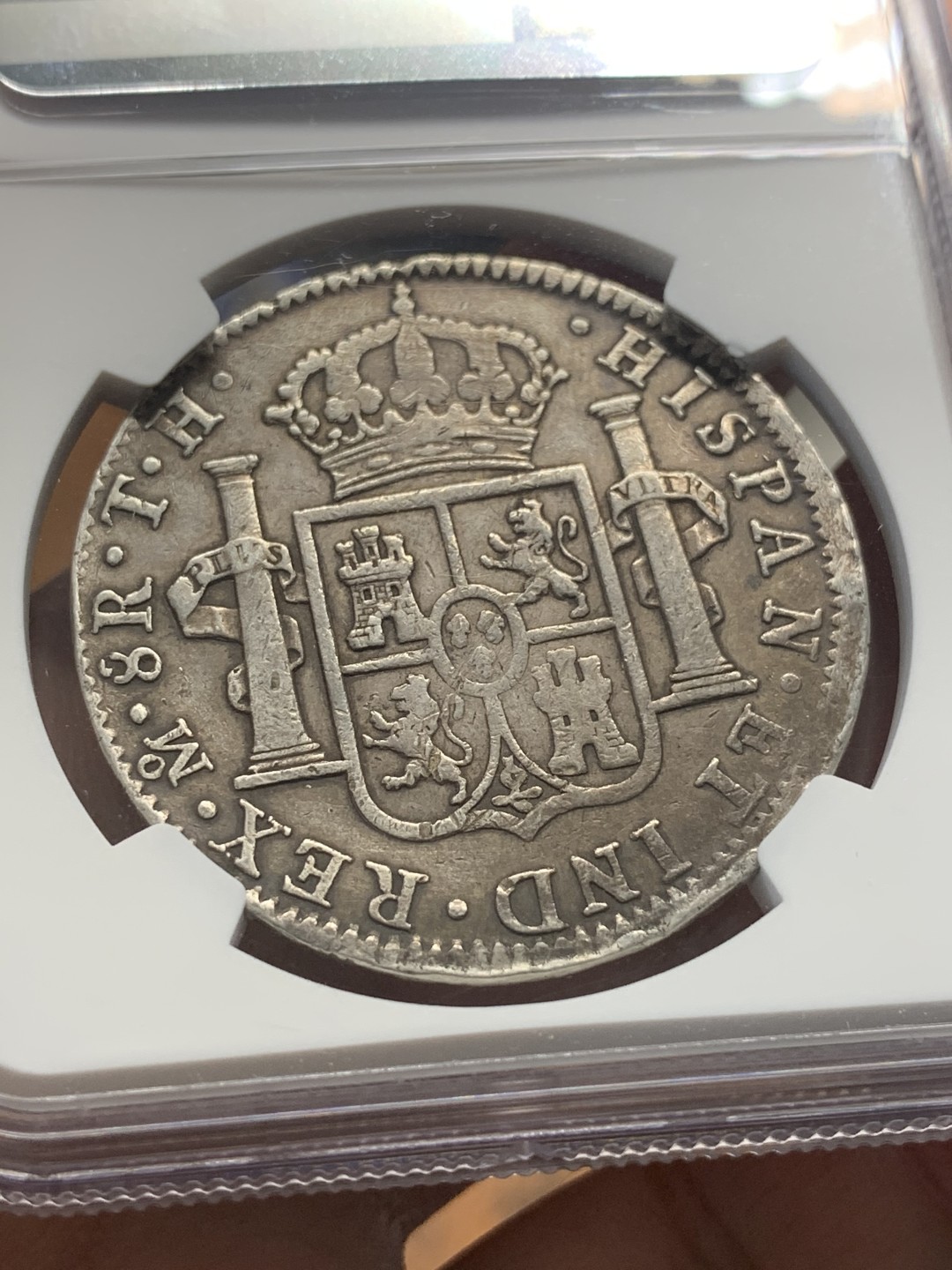 《竞宝斋》第93场-本周日，周一2场连拍（全场不限金额包邮） NGC VF 墨西哥 1804年 卡四 双柱 8R 大银币 满满的岁月痕迹