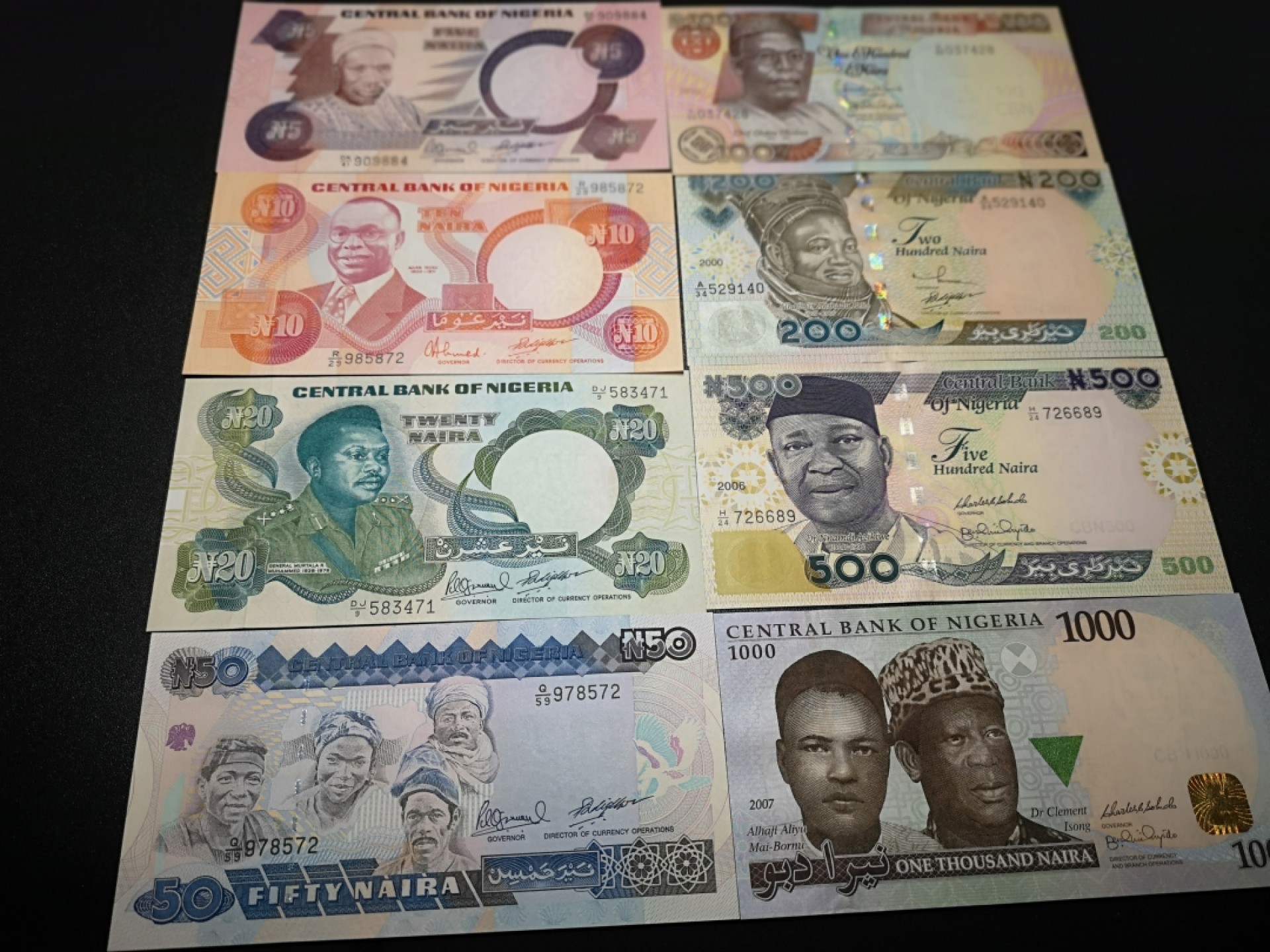 《外钞收藏家》第二百零一期 尼日利亚一套八张 全新UNC