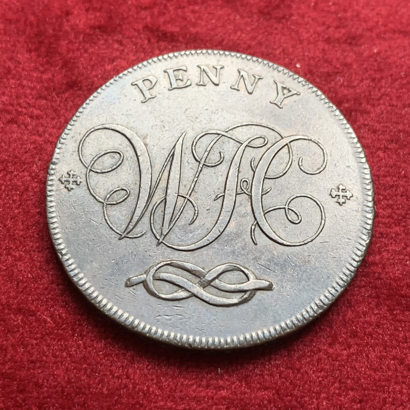 《竞宝斋》第93场-本周日，周一2场连拍（全场不限金额包邮） 1803年英国斯塔福德1便士TOKEN，非常厚重的早期英国便士