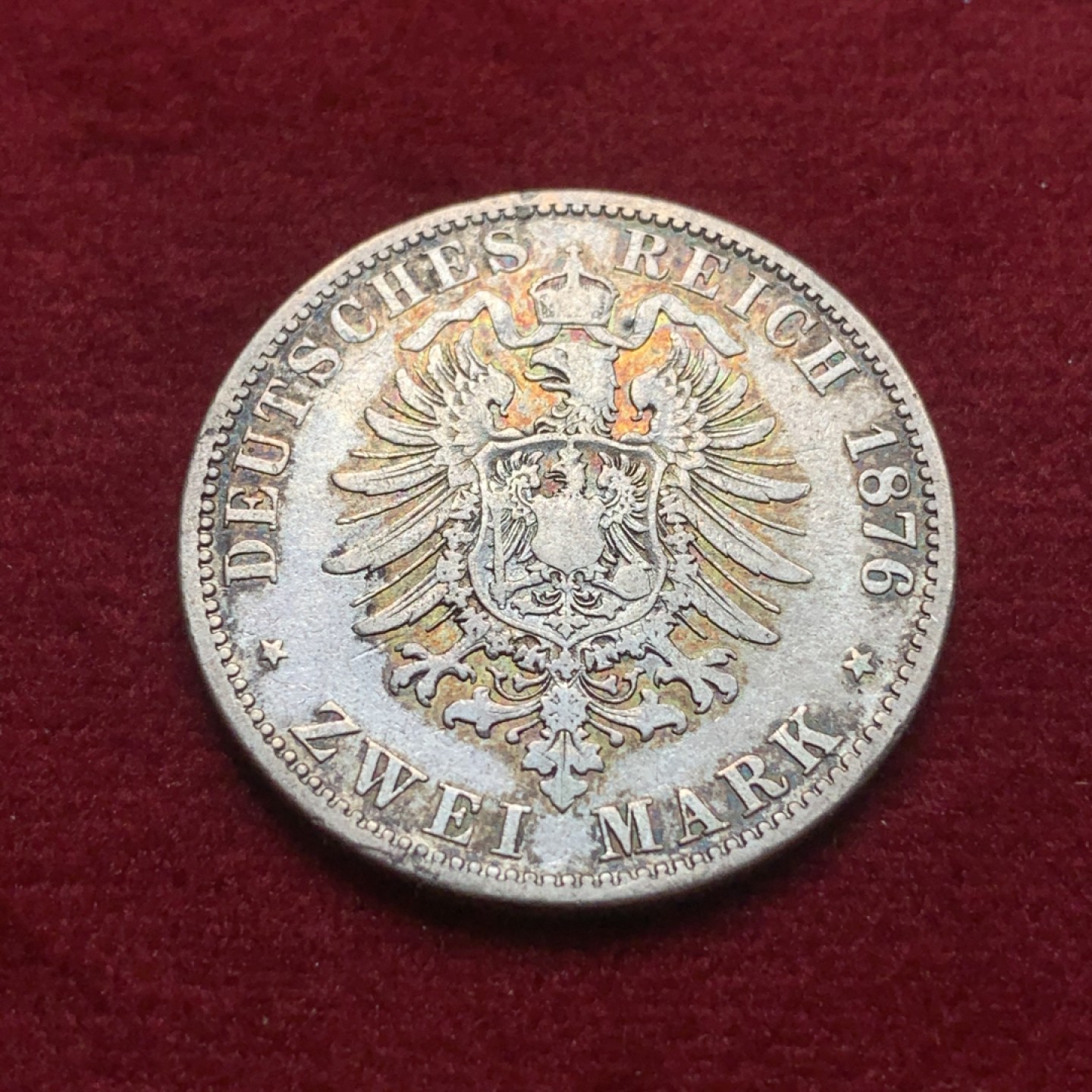 《竞宝斋》第93场-本周日，周一2场连拍（全场不限金额包邮） 1876年德国梅克伦堡2马克银币，小邦少见2马克。