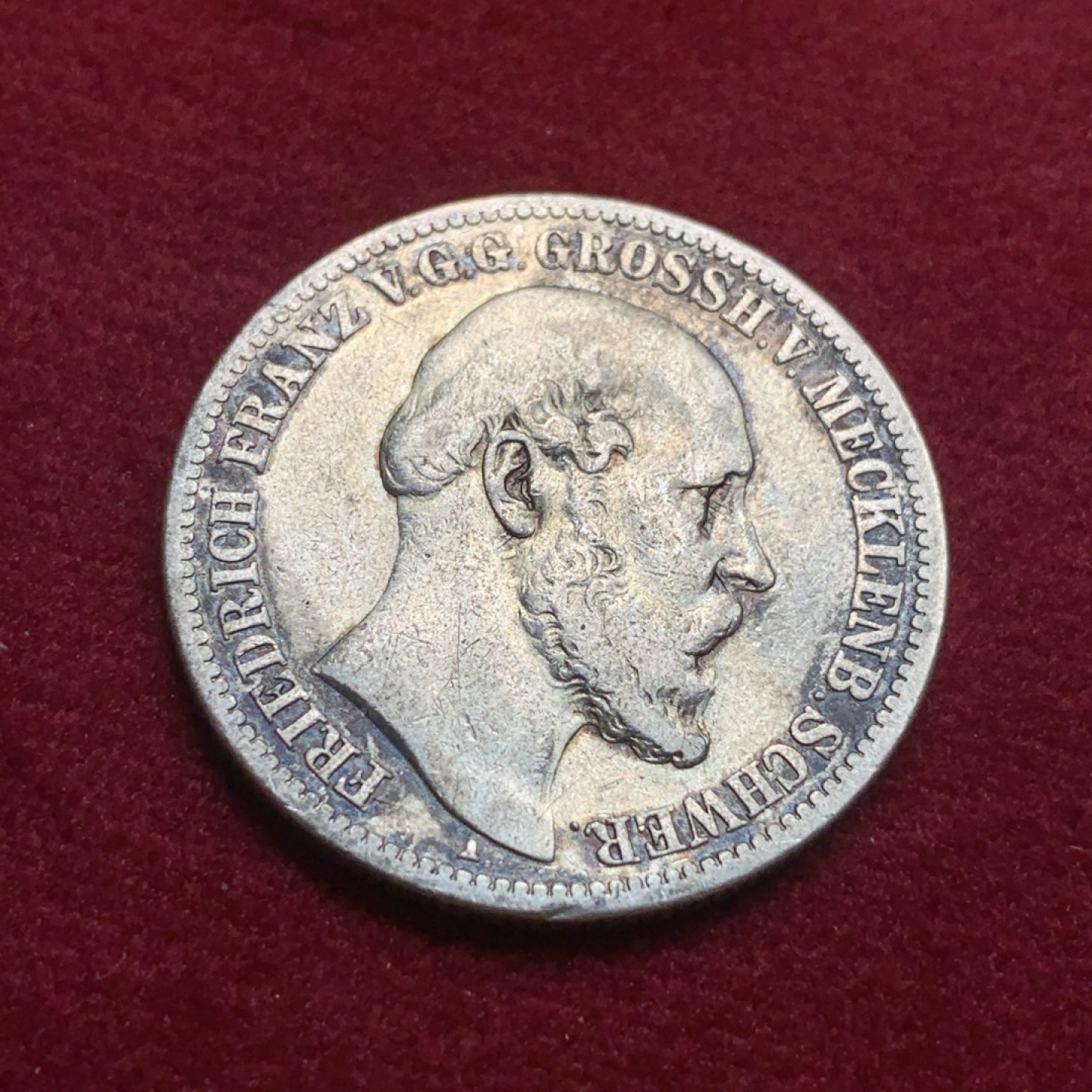 《竞宝斋》第93场-本周日，周一2场连拍（全场不限金额包邮） 1876年德国梅克伦堡2马克银币，小邦少见2马克。