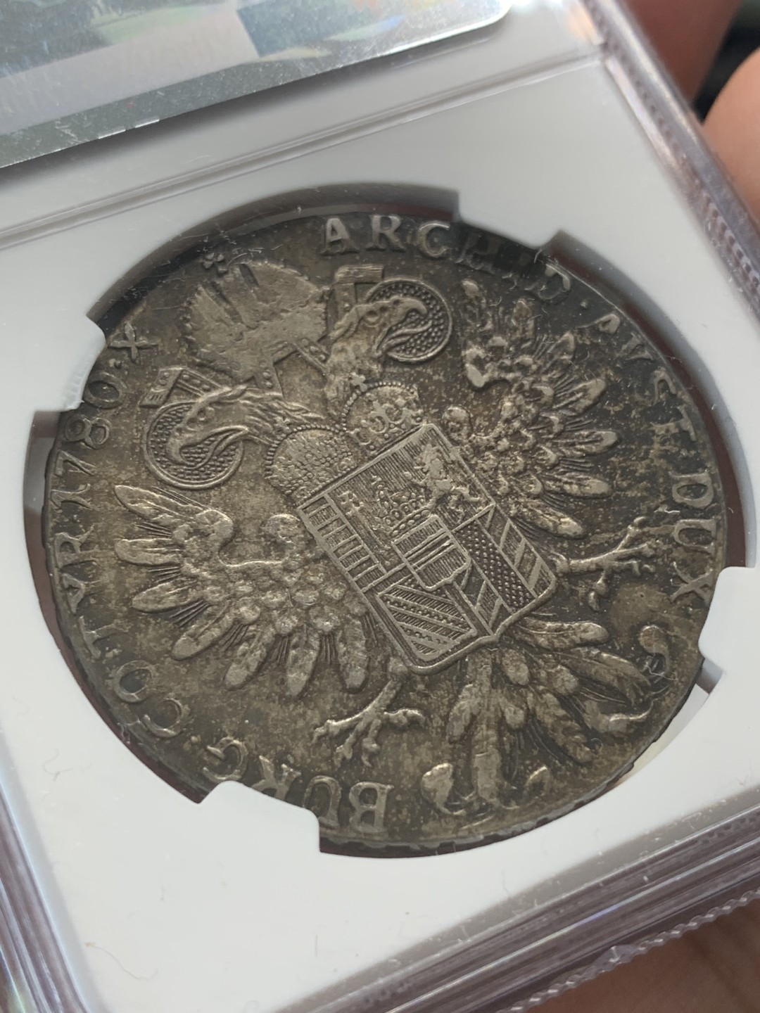 《竞宝斋》第93场-本周日，周一2场连拍（全场不限金额包邮） NGC XF45  1780年 奥地利 大奶妈 泰勒大银币  后铸 双须版 原味包浆难得