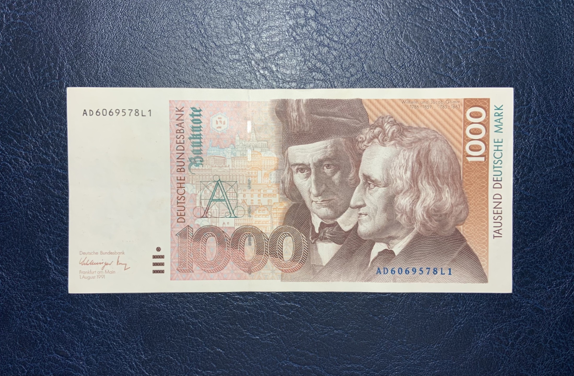 收藏联盟Quantum Auction 第189期中秋拍卖(已更新) 德国联邦1991年1000马克 非全新的 品相AU- 格林兄弟