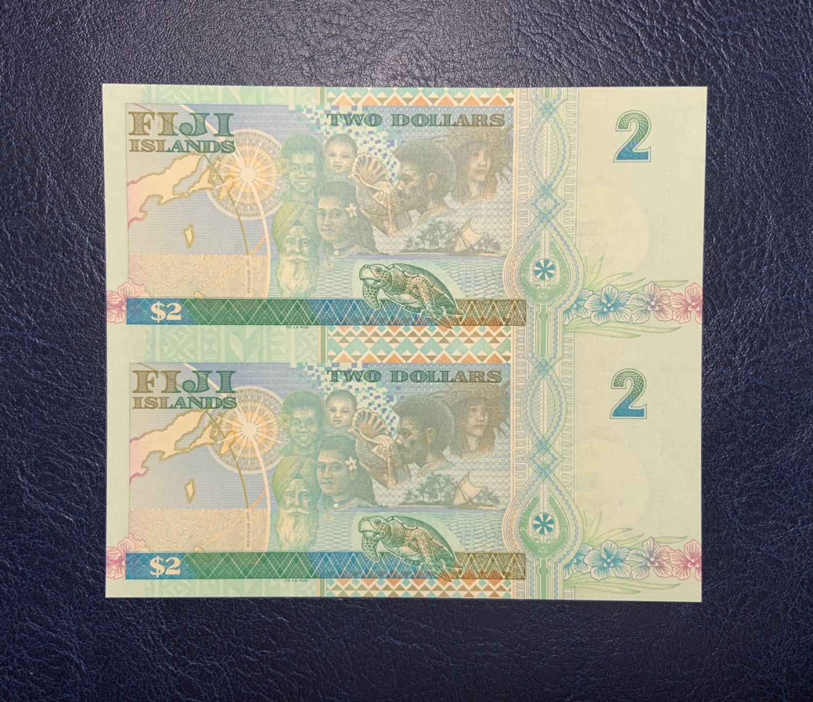 收藏联盟Quantum Auction 第189期中秋拍卖(已更新) 斐济2000年2元千禧年纪念2连体钞 品相全新UNC 带原册