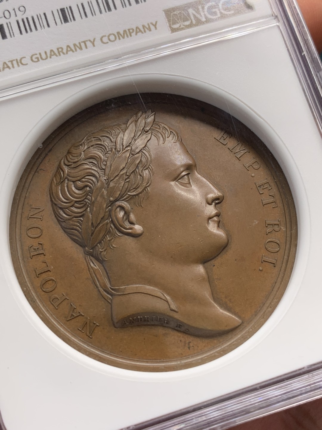《竞宝斋》第93场-本周日，周一2场连拍（全场不限金额包邮） NGC-MS64 1809 法国拿破仑一世原铸铜章之维也纳的和平