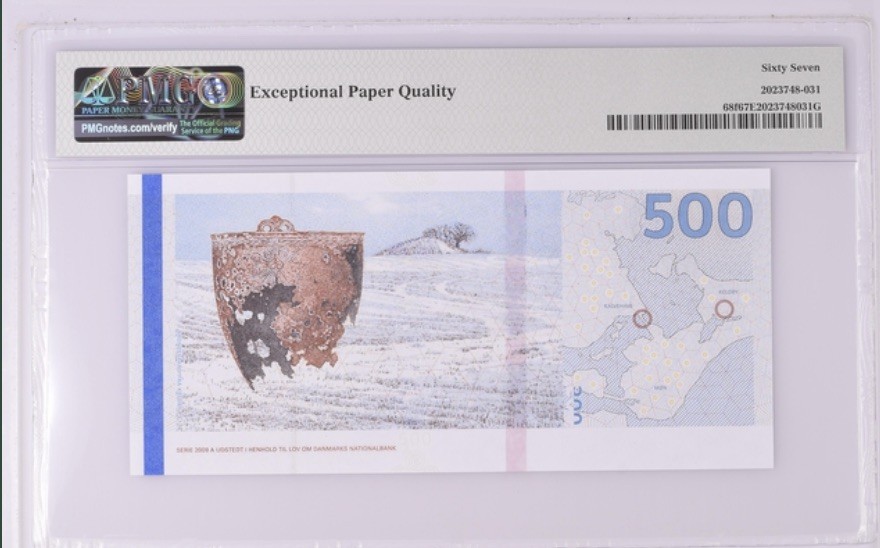 收藏联盟Quantum Auction 第189期中秋拍卖(已更新) 丹麦2019年500克朗 PMG67 C3冠百位小号 亚历山大王后大桥