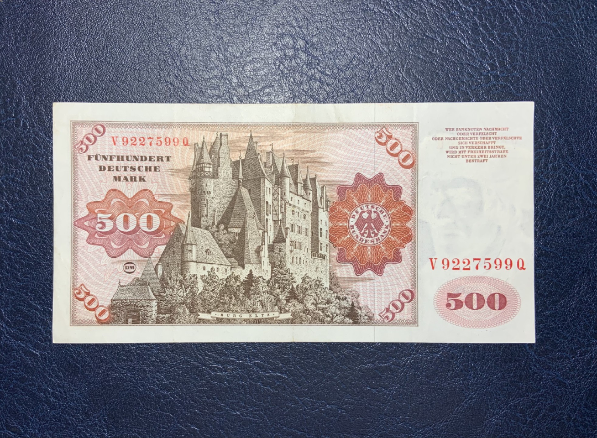 收藏联盟Quantum Auction 第189期中秋拍卖(已更新) 德国联邦1977年500马克 非全新 品相XF-VF