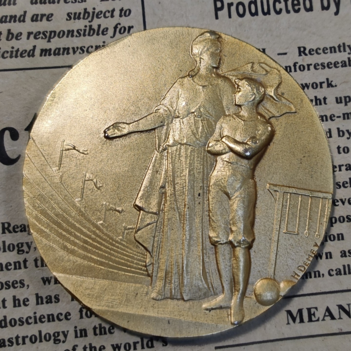 gush小明20220908周四 法国镀金铜章 边缘细小磕碰